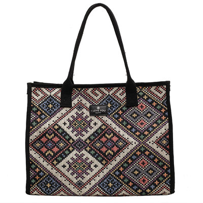 刺绣托特包女大容量单肩托特包