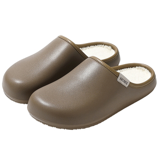 医用手术室软壳拖鞋男款秋冬季室内家居轻奢保暖防水防滑棉鞋男士