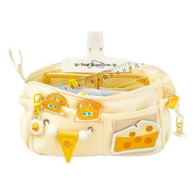 可爱刺绣奶酪笔袋高颜值文具袋