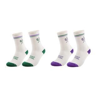 Keep抗菌缓震运动袜羽毛球网球缓震透气女款跑步登山健身短中筒袜