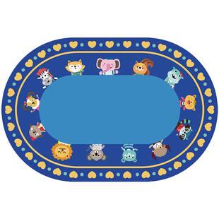 卡通动物儿童早教中心幼儿园室内地毯绘本教室阅读区活动游戏地垫