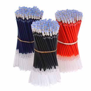 中性笔水笔芯0.5mm全针管黑替芯黑色蓝色红色批发黑笔芯速干包邮