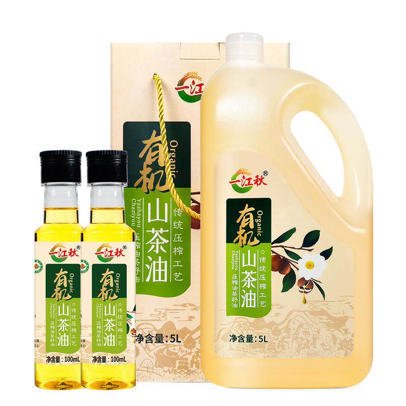 一江秋有机山茶油纯正5.2L大瓶