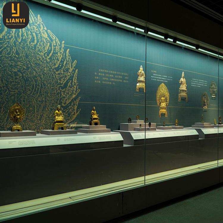 历史博物馆展示柜电动门收藏品青铜器文物展示柜防盗博物馆沿墙柜