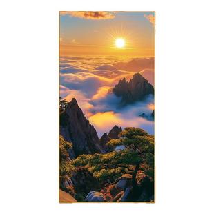 旭日东升入户玄关装饰画日出东方走廊过道正对门挂画客厅卧室壁画