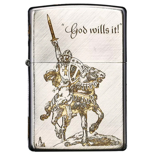 zippo打火机深雕东征十字军正版 zppo正品男士火机送礼煤油防风