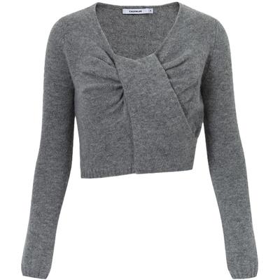 CALVINLUO扭结短款针织套衫