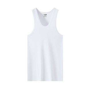 九枪鹿纯棉男士背心男全棉运动吸汗白色内穿春夏男生打底汗衫夏装