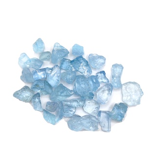 蓝色海蓝宝玻璃晶体天然水晶原石莫桑比克矿石标本彩色宝石标本