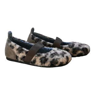 法式超火豹纹绝美毛毛鞋女冬加绒2025季新款一脚蹬平底玛丽珍单鞋