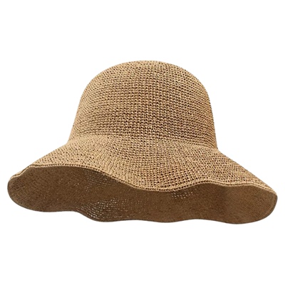 日本uv草帽女遮阳帽大帽檐防晒帽