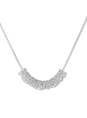 AHCHOO 静奢风S925纯银项链碎银子串珠吊坠素链锁骨链麦穗颈链女