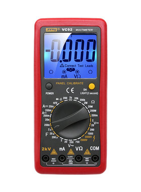 滨江VC92数字大屏幕万用表 测相间电压2000V交直流电压测2KV高压