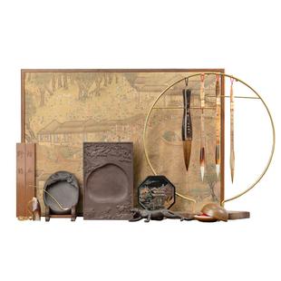 张小凤汴梁徽景文房四宝精品套装笔墨纸砚礼盒毛笔兼毫羊毫狼毫专业级专用高档书法砚台湖笔徽墨墨条镇尺送礼