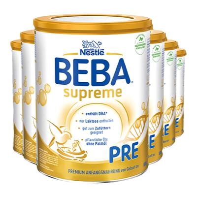 BEBA至尊版德国Nestlé雀巢贝巴PRE段0-6个月宝宝婴幼儿奶粉6罐装