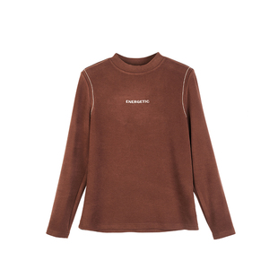 贴心女士保暖卫衣秋冬新款蚕丝双面绒半高领衫时尚休闲打底衫2605