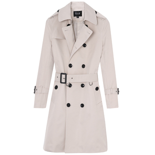 春秋新款风衣男长款修身英伦超时尚男士风衣外套商务休闲大衣