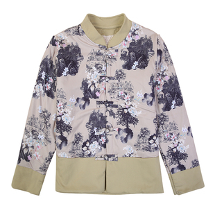 凯希漫女士冬季加绒加厚棉衣中老年立领对襟盘扣开衫棉袄保暖棉服