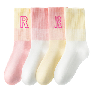 女童袜子儿童夏季薄款ins风潮中学生小孩春天长筒运动透气网眼袜