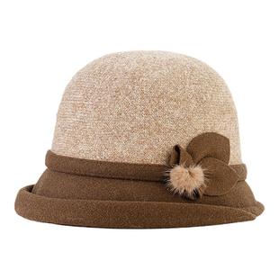 妈妈帽子女2025新款秋冬洋气奶奶渔夫帽冬款中老年人老太太保暖帽
