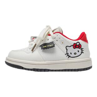 女童运动鞋Kitty猫女孩小白鞋真皮2026新款软底轻便休闲儿童板鞋