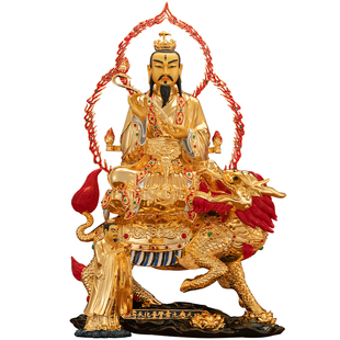 纯铜鎏金镶宝九天应元雷声普化天尊神像供奉雷神雷祖雷公铜像摆件