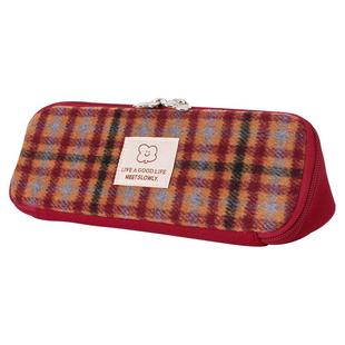 【原创】never格子屋笔袋圣诞新款高颜值ins美式复古风初中生高中生女生小众不撞款