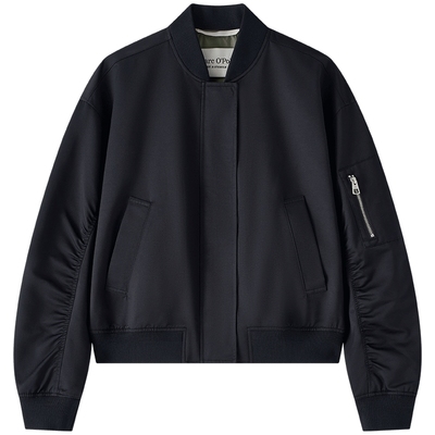 MOP短款时髦棒球领飞行夹克女