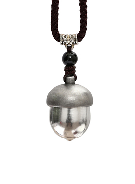 纯银橡果吊坠女情侣印章刻字礼物