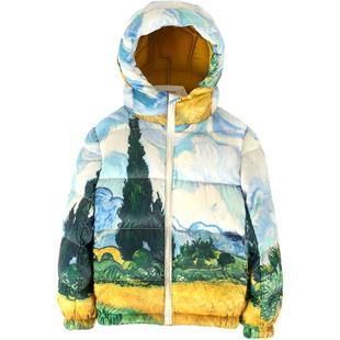 梵高果拉拉儿童连帽羽绒服外套男童女童90白鸭绒棉服2025秋冬新款