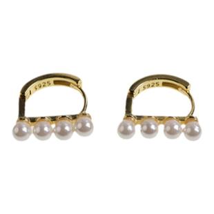 新闻女王徐小薇同款珍珠耳环防过敏925纯银耳钉耳扣2025爆款耳饰