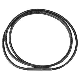 送银扣皮绳项链绳挂件吊坠项链挂绳黄金翡翠玉佩男女黑红绳子蜡绳