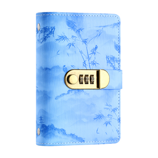 水墨风现金存钱本密码锁2025年新款存钱夹钱册a6记账本攒钱本人民币收藏册大容量现金收纳包存钱本可放一万元