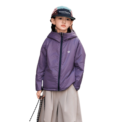 半度闲秋季女童原创连帽轻棉衣