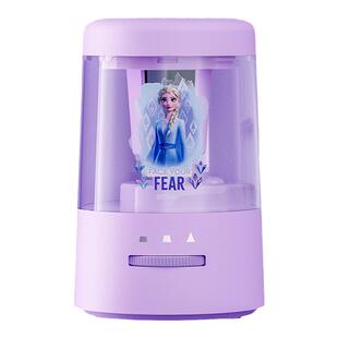 迪士尼自动削笔刀电动削笔器大口径全自动卷笔机爱莎公主小学生专用充电美术素描儿童铅笔粗杆大三角转笔刀