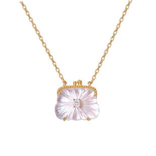 《Lumière·缎光》ROUSY新品小众设计白水晶包包双面纯银项链女