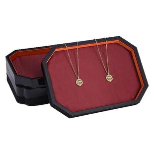 高档黄金首饰盘烤漆老铺珠宝展示盘项链手串戒指文玩收纳看货托盘