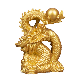 龙摆件生肖龙吉祥物金龙工艺品客厅装饰品办公室青龙风水聚财