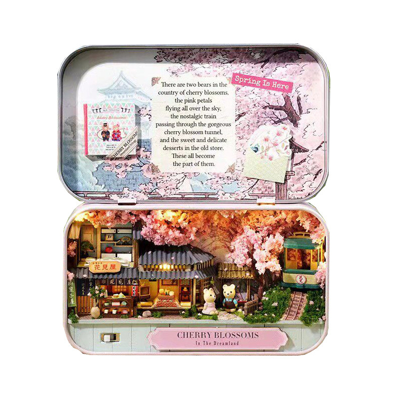 diy小屋盒子剧场KT猫樱花之境
