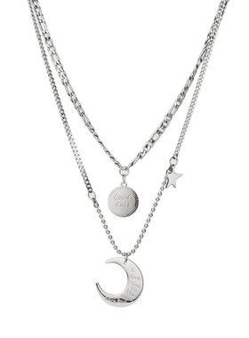 欧美锁骨链女叠戴星月项链冷淡风