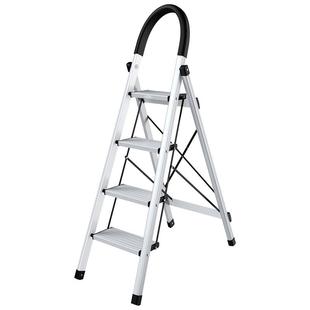 杜邦铝合金梯子家用折叠伸缩小型轻便加厚便携式银色金扶手人字梯