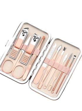 便携指甲刀套装家用指甲剪套盒女生可爱指甲钳修脚刀工具掏挖耳勺
