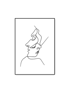 创意极简线条装饰画人物壁画ins