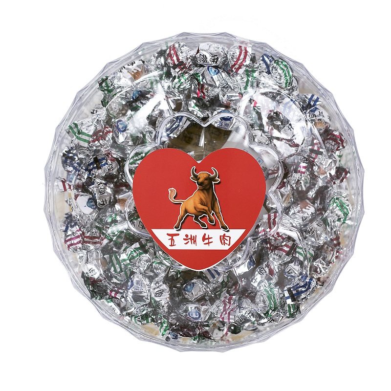 五洲牛肉粒糖果圆盘礼盒156g安徽蒙城特产中秋零食礼包送礼品袋