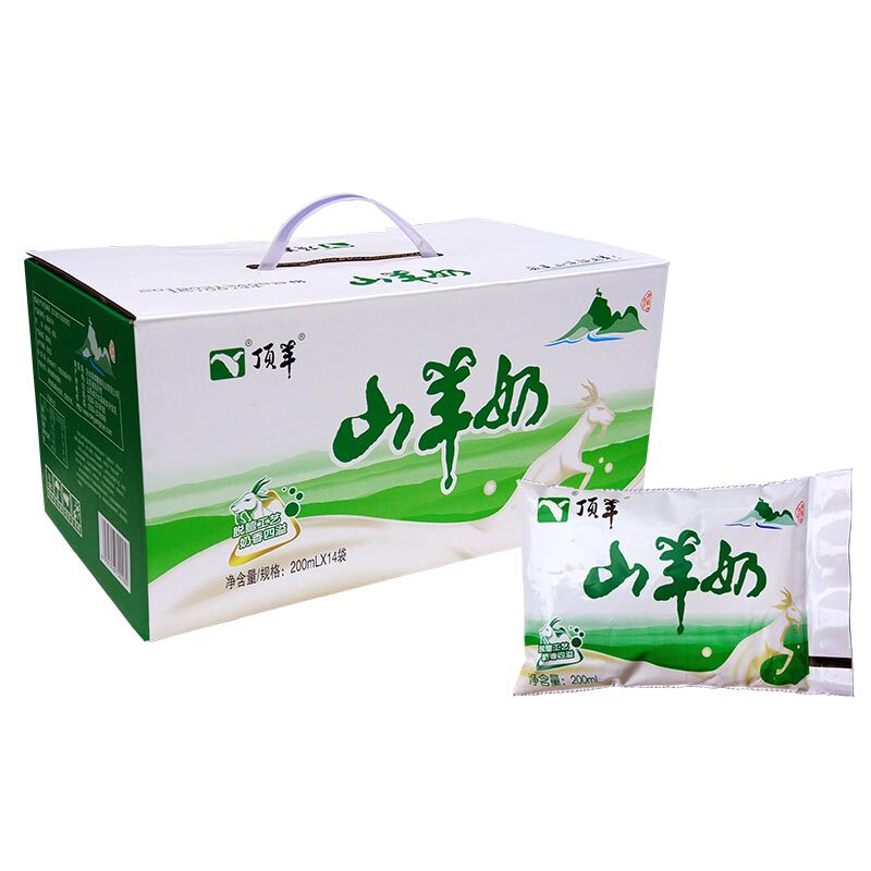 顶羊山羊奶袋装12包x200毫升成人羊奶羊奶早餐奶全家适合脱膻含钙