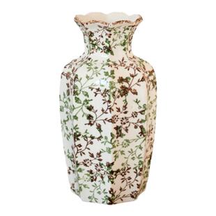 复古八角陶瓷花瓶青花瓷手绘高级感客厅玄关插花水培餐桌装饰摆件