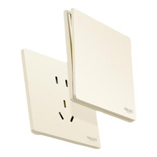 德力西官方旗舰店奶油风开关插座面板哑光五孔墙壁可可蛋奶银桂黄