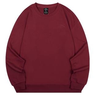 安踏休闲运动卫衣男士2025秋季纯色圆领长袖T恤套头衫青少年上衣