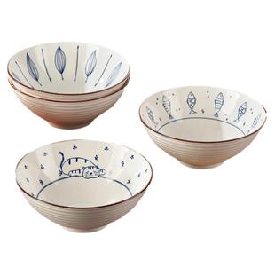 日式陶瓷拉面家用2025新款汤面碗复古斗笠碗好看的吃面条碗泡面碗