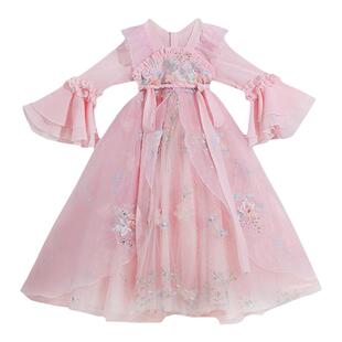 汉服女童春秋款古风超仙樱花公主裙子中国风唐装秋装儿童秋季古装